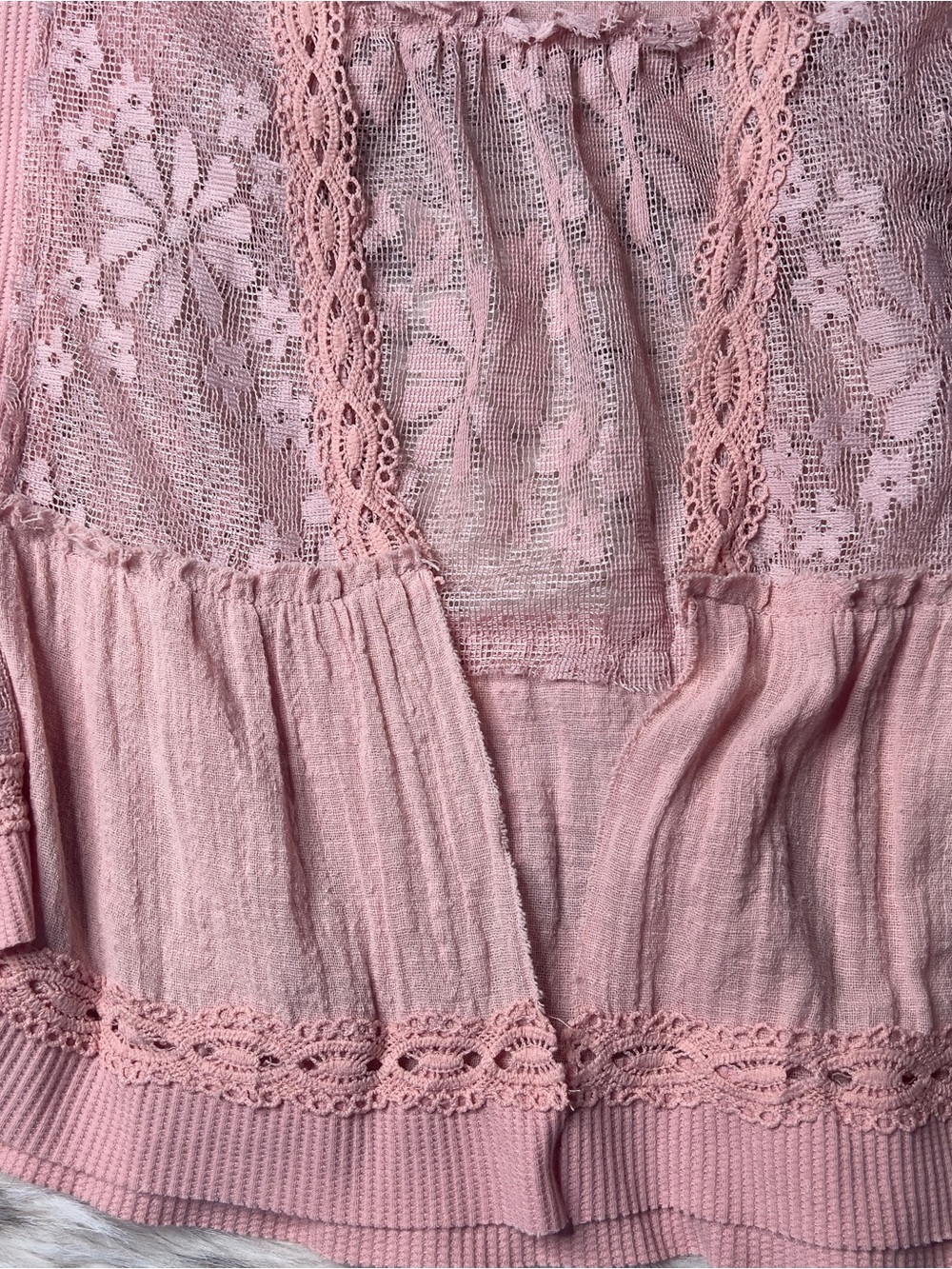 POL Pink Lace Knit Kimono Cardigan - Picture 5 of 6